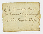 MSMA 1/10.127: Enveloppe adressé à Jean-Victor II Besenval acec sceau du roi de France