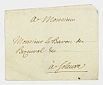 MSMA 1/17.250: Enveloppe du courrier de Mgr Polignac à Peter Josef Besenval
