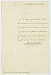 MSMA 1/18.311: Courrier de Voyer de Paulmy d'Argenson, ministre de la guerre à Johann Peter Viktor Joseph Besenval pour sa nomination au rang de brigadier