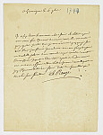 MSMA 1/18.84: Courrier de M. le maréchal de La Ravoye à Johann Viktor Peter Joseph Besenval