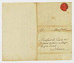 MSMA 1/18.87: Courrier de M. le maréchal de La Ravoye à Johann Viktor Peter Joseph Besenval