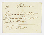 MSMA 1/19.52: Enveloppe d'un courrier destiné à Madame la baronne de Besenval