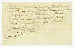 MSMA 1/22.147: Quittance de Johann Viktor Peter Joseph Besenval à Franz Viktor Josef Settier pour sa compagnie aux Gardes suisses