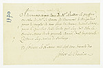 MSMA 1/22.184: Quittance de Johann Viktor Peter Joseph Besenval à Franz Viktor Josef Settier pour sa compagnie aux Gardes suisses