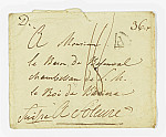 MSMA 1/23.49: Enveloppe d'un courrier pour Martin Ludwig Besenval