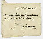 MSMA 1/24.327: Enveloppe d'un courrier du baron d'Estavayer pour Martin Ludwig Besenval