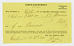 MSMA 1/25.625: Reçu postal pour l'envoir d'argent de M. Merian Burkhard à Martin Ludwig Besenval